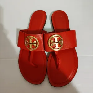 TORY BURCH Everly Backless Flat Thong Sandals RED