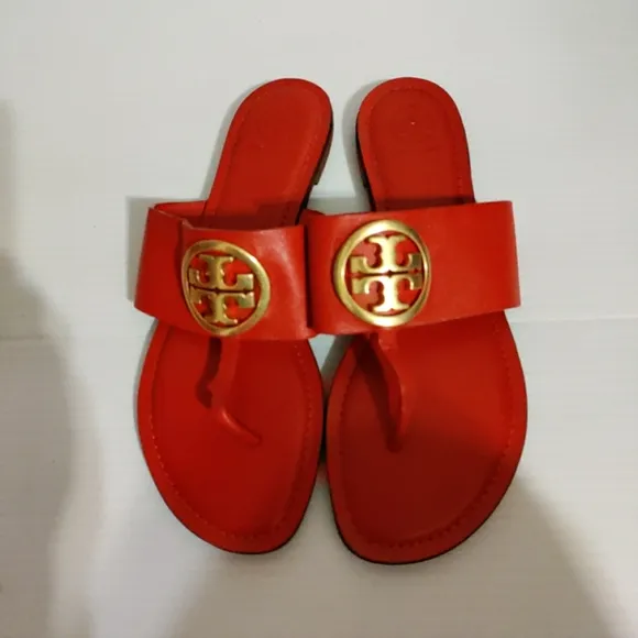 TORY BURCH Everly Backless Flat Thong Sandals RED