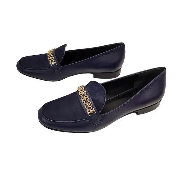 Tory Burch Gemini Link Leather Loafer in Royal Blue
