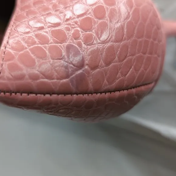 Tory Burch Georgina 80mm Ankle Bootie Elegant Pink Croc-Embossed Heels.. Size 10