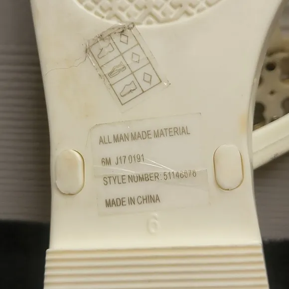 Tory Burch Ivory Off White Mini Miller Flat Thong Jelly Sandals Size6