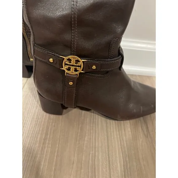 Tory Burch‎ Leather Riding Boots, Brown, Size 7M, KB243