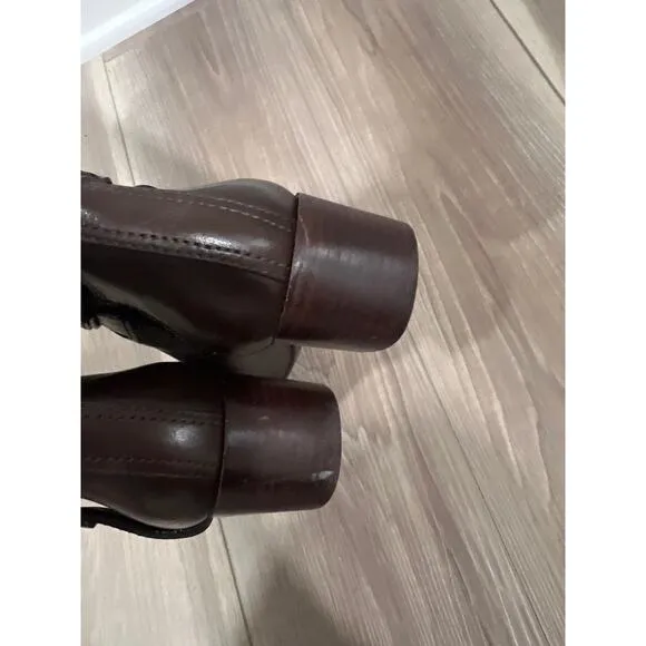 Tory Burch‎ Leather Riding Boots, Brown, Size 7M, KB243