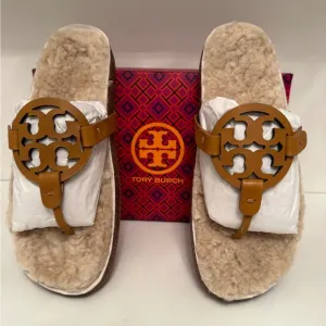 TORY BURCH MILLER CLOUD SHEARLING SLIDES