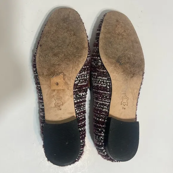 Tory Burch Mini Benton Charm Tweed Loafers Size 7