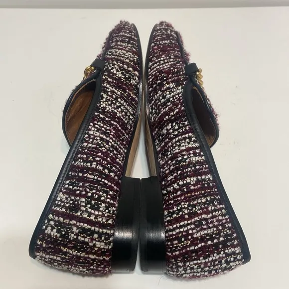 Tory Burch Mini Benton Charm Tweed Loafers Size 7