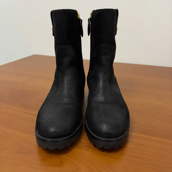 Tory Burch Oakridge Boots Black Leather Ankle Booties 6