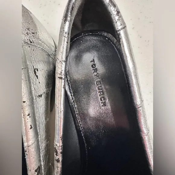 Tory Burch Silver Sz 7/8 Loafer Casual