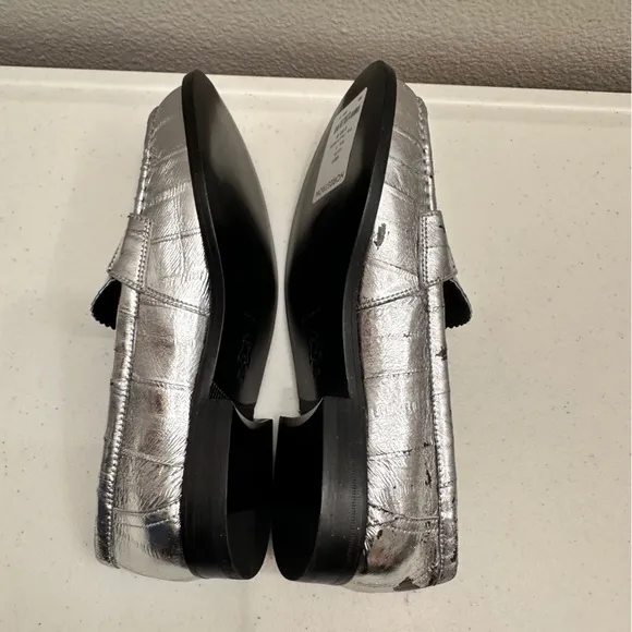Tory Burch Silver Sz 7/8 Loafer Casual