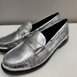 Tory Burch Silver Sz 7/8 Loafer Casual