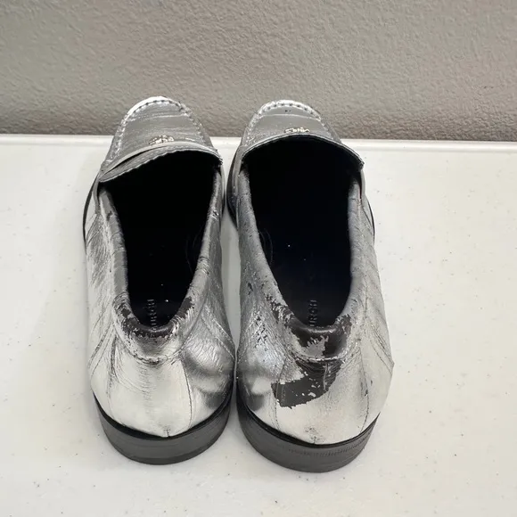 Tory Burch Silver Sz 7/8 Loafer Casual