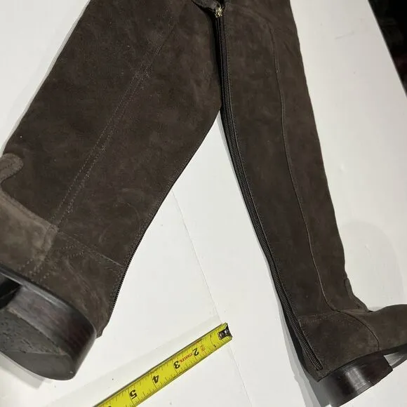 Tory Burch Simone Over The Knee Boots Womens Size 7M Cafe 259 Brown Suede
