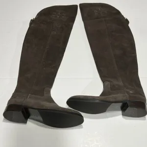 Tory Burch Simone Over The Knee Boots Womens Size 7M Cafe 259 Brown Suede