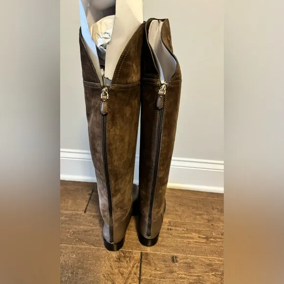 Tory Burch Simone  Over The Knee Cafe Brown Suede Boots size 8.5M