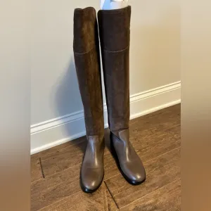 Tory Burch Simone  Over The Knee Cafe Brown Suede Boots size 8.5M