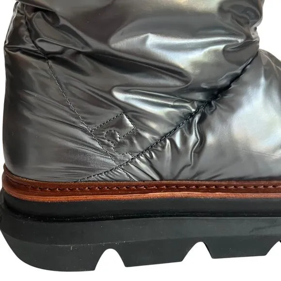 Tory Burch Sleeping Bag Quilted Puffy Platform Sliver Boots Size 10.5M