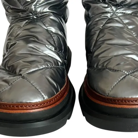 Tory Burch Sleeping Bag Quilted Puffy Platform Sliver Boots Size 10.5M