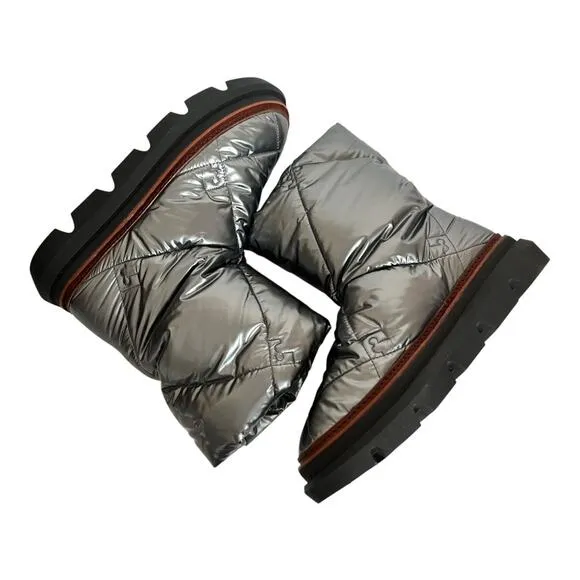 Tory Burch Sleeping Bag Quilted Puffy Platform Sliver Boots Size 10.5M