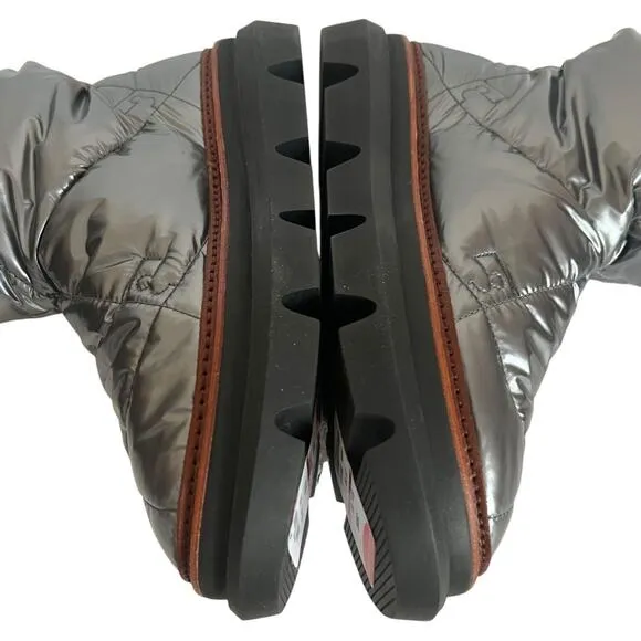 Tory Burch Sleeping Bag Quilted Puffy Platform Sliver Boots Size 10.5M