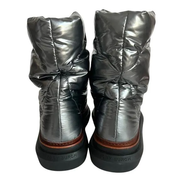 Tory Burch Sleeping Bag Quilted Puffy Platform Sliver Boots Size 10.5M