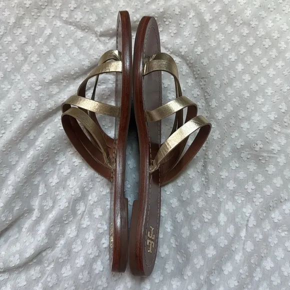 Tory Burch Spark Gold Patos Flat Sandals size 9M
