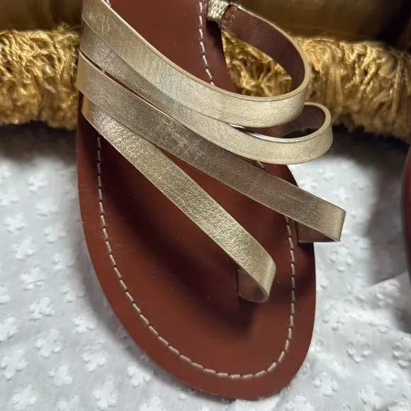 Tory Burch Spark Gold Patos Flat Sandals size 9M