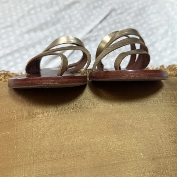 Tory Burch Spark Gold Patos Flat Sandals size 9M