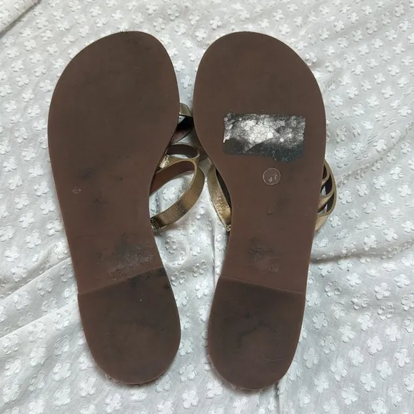Tory Burch Spark Gold Patos Flat Sandals size 9M