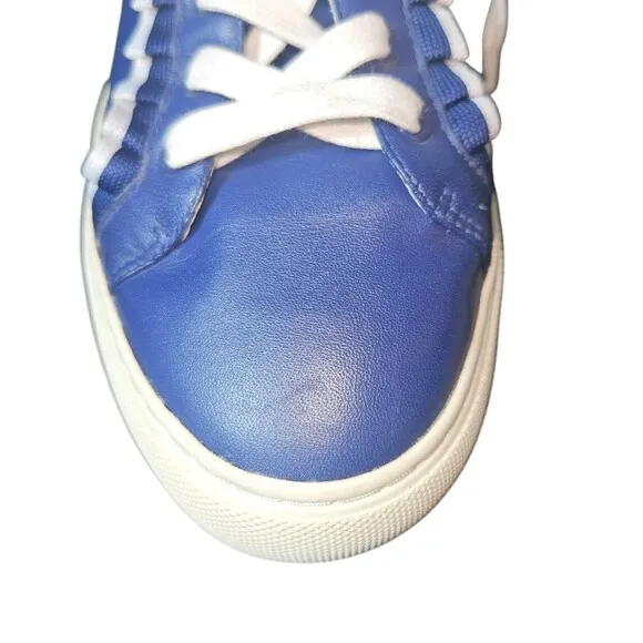 Tory Burch Sport Ruffle Navy Blue Lace-up Sneakers Size 8.5