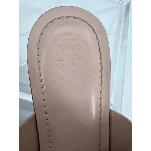 Tory Burch Womens Benton Band Beige Leather Flat Thong Sandals Size 5.5 M
