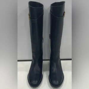 Tory Burch, Women's Black Leather Riding Boots Size 9