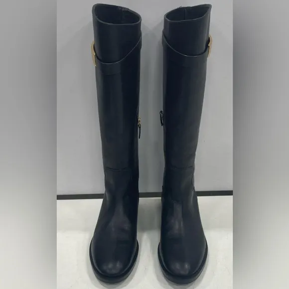 Tory Burch, Women's Black Leather Riding Boots Size 9
