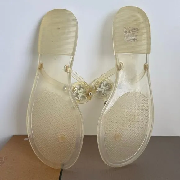 Tory Burch Women’s Mini Miller Yellow Flat Thong Jelly Sandals- SZ 8