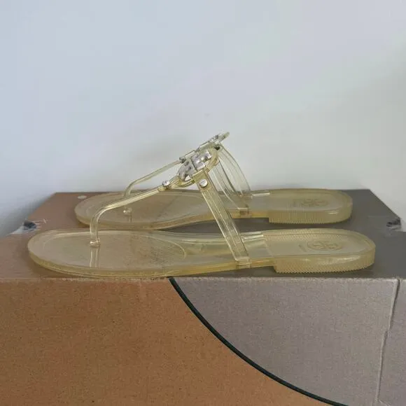 Tory Burch Women’s Mini Miller Yellow Flat Thong Jelly Sandals- SZ 8