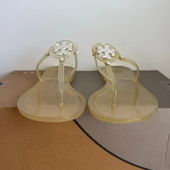 Tory Burch Women’s Mini Miller Yellow Flat Thong Jelly Sandals- SZ 8