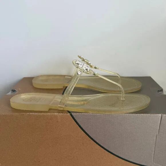 Tory Burch Women’s Mini Miller Yellow Flat Thong Jelly Sandals- SZ 8