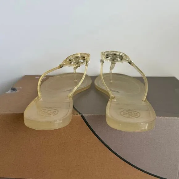 Tory Burch Women’s Mini Miller Yellow Flat Thong Jelly Sandals- SZ 8