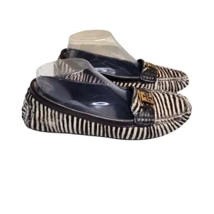 Tory Burch Women's Pony Calf Hair leather driving loafers casual animal print 8M