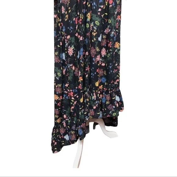 TOV Los Angeles Floral Ruffled High-Low Maxi Dress Size XL Long Sleeves