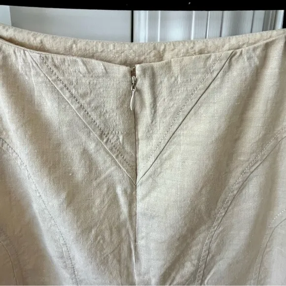 Tracy Reese Linen Blend A-Line Skirt Cream Sz 2