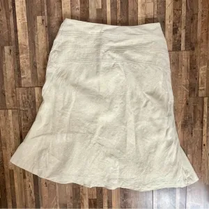 Tracy Reese Linen Blend A-Line Skirt Cream Sz 2