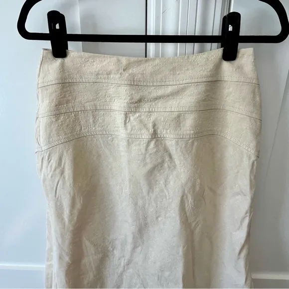 Tracy Reese Linen Blend A-Line Skirt Cream Sz 2