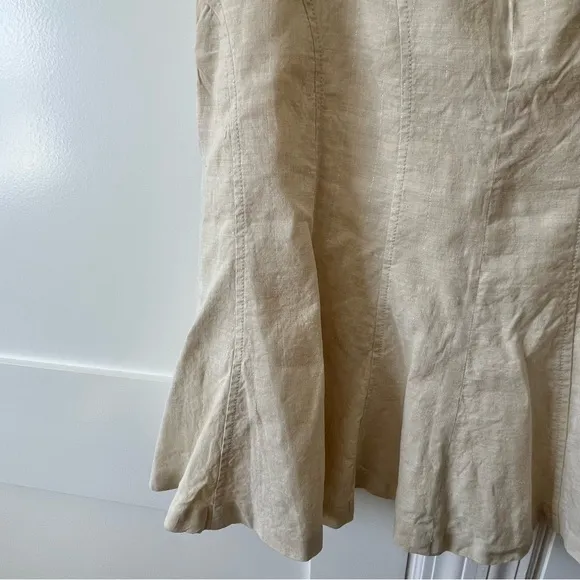 Tracy Reese Linen Blend A-Line Skirt Cream Sz 2