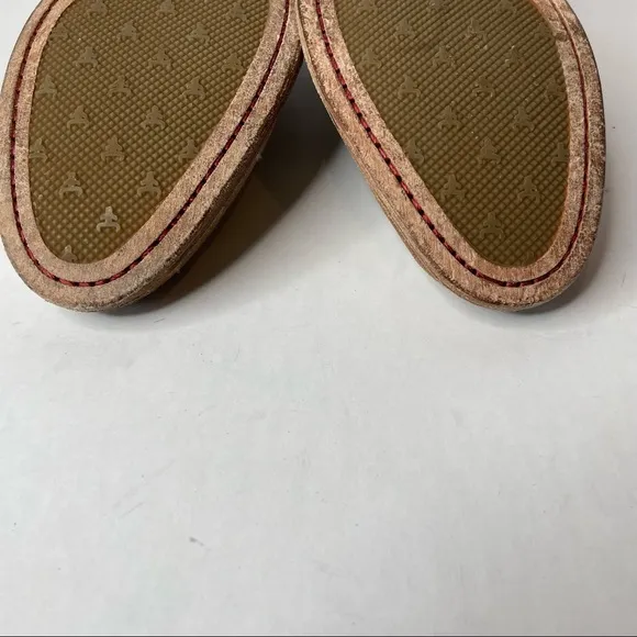 Trask Ali Metallic Gold Leather Flat Loafers Size 11