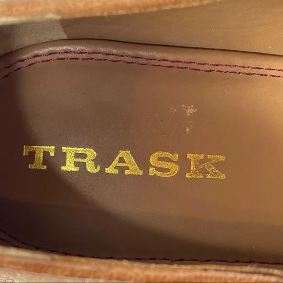 Trask Ali Metallic Gold Leather Flat Loafers Size 11