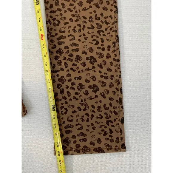 TRU LUXE leopard print hi waist straight jean in brown animal‎ print NWT size 10