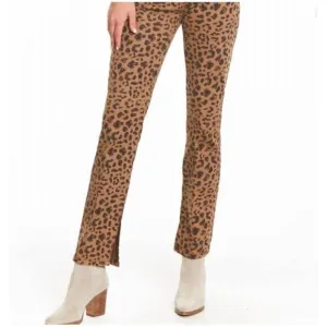 TRU LUXE leopard print hi waist straight jean in brown animal‎ print NWT size 10