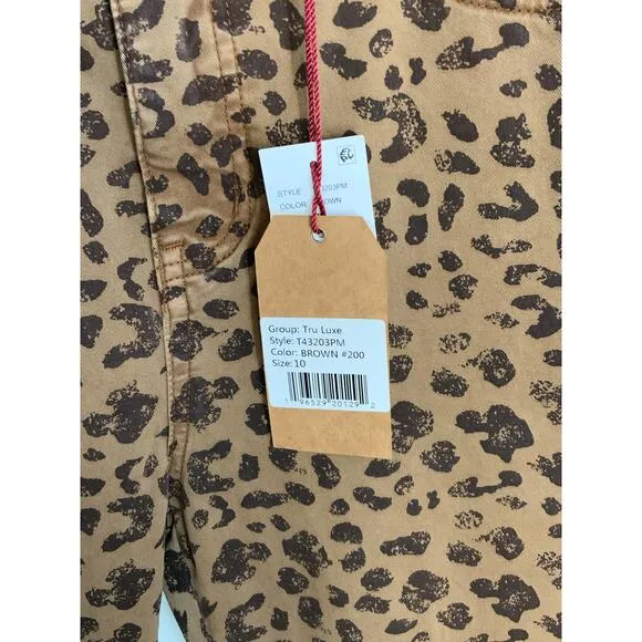 TRU LUXE leopard print hi waist straight jean in brown animal‎ print NWT size 10