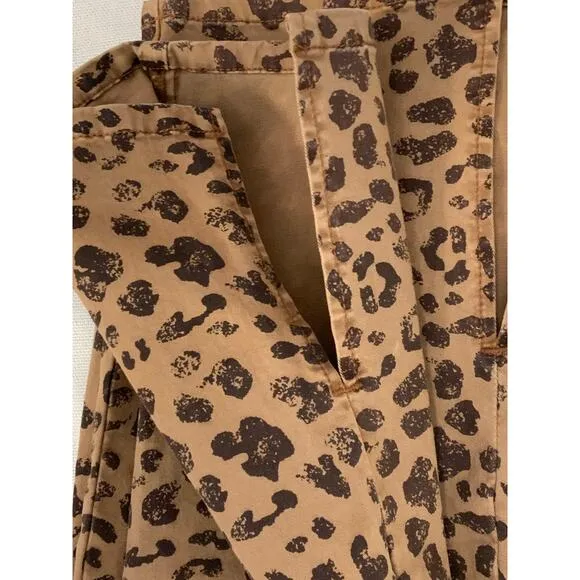 TRU LUXE leopard print hi waist straight jean in brown animal‎ print NWT size 10