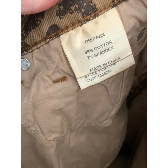 TRU LUXE leopard print hi waist straight jean in brown animal print NWT‎ size 8